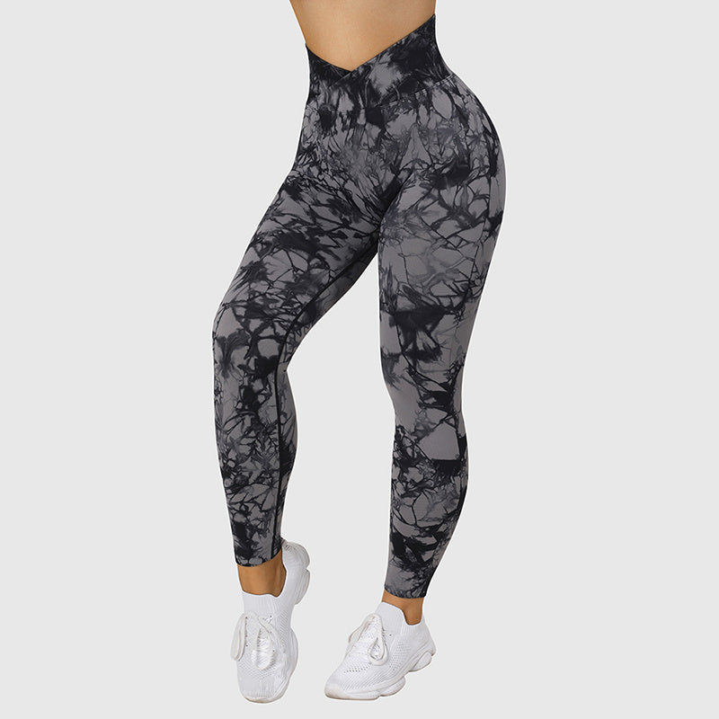FlexDye seamless tie-dye fitness leggings