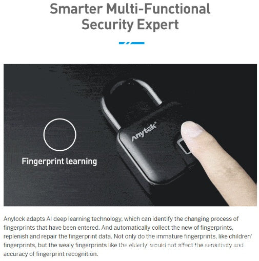 LockMate L3 waterproof smart fingerprint padlock on a locker