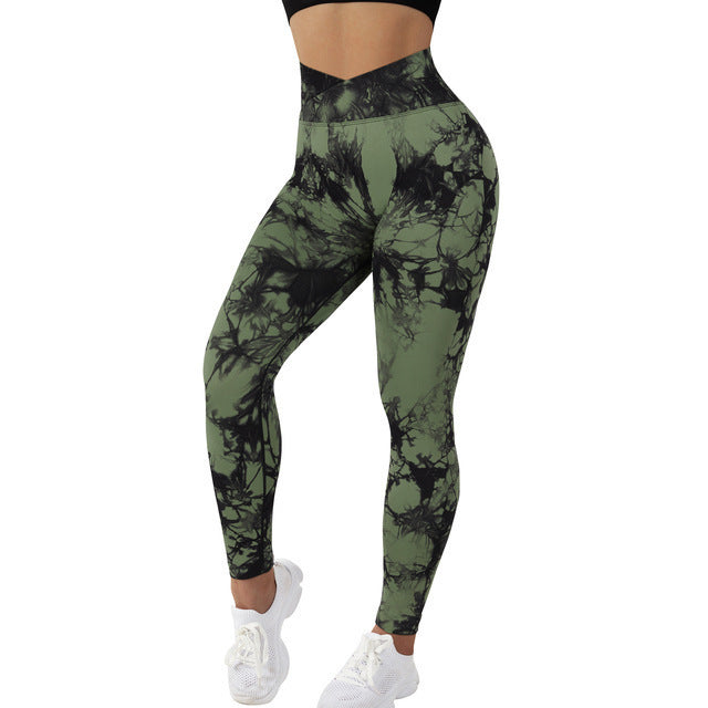 FlexDye seamless tie-dye fitness leggings