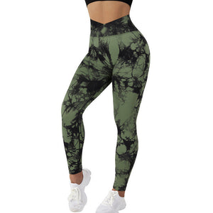FlexDye seamless tie-dye fitness leggings