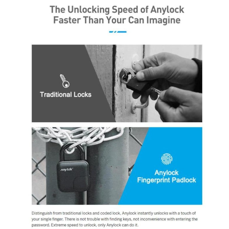 LockMate L3 waterproof smart fingerprint padlock on a locker