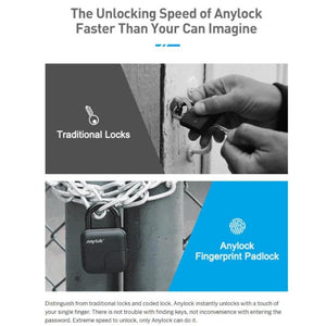 LockMate L3 waterproof smart fingerprint padlock on a locker